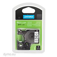DYMO 63020711 D1 ສີດໍາ / ສີຂາວຜ້າ Nylon ຍືດຫຍຸ່ນ (19mm x 3.5m)
