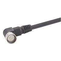 HARTING 21373400C70050 Harting M23 ສາຍສະບັບສຸດທ້າຍຫນຶ່ງຂອງສາຍສະບັບຫນາມທີ່ມີການຄຸ້ມຄອງດ້ວຍວັດຖຸທີ່ຫຼາຍ, 12 ພິນ, ຊາຍຊາຍມີມຸມ, PUR ສີດຳ, 5.0m