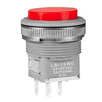 NKK Switches LB15WGW01-00-CJ ປຸ່ມກົດສະຫນອງ LB SERIES/ILLUM WATERTIGHT PUSHBUTTPN/SPDT MOM/ROUND/GRAY/SILVER SOLDER LUG/NO LAMP/RED/FILTER