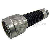 Fairview SA6N10W-06 6 dB Fixed Attenuator N Male To N Female Up To 6 GHz Rated To 10 Watts With Black Aluminum Heatsink Body