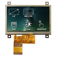 Riverdi SM-4.3A480272TFWR00 ຈໍ TFT LCD 4.3", RGB, ກະແຈ, RTP, airbond