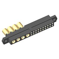 Harwin M80-4E1204200-04-307-00-000 ພາວເລີ້ມໃຫ້ກັບບອດ Datamate 2-Row Mix-Tek Female Crimp Connector, ບໍ່ມີ jackscrews, 20 x ລູກປຸ່ມຂະໜາດນ້ອຍພິເສດ (28-32 AWG) ສັນຍານຕິດຕໍ່, 4 x 2.7mm Crimp Coax contacts