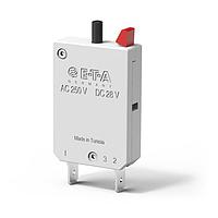 E-T-A Circuit Breakers 127-F-P10-H-KF-1A ຕັດກວດວົງຈອນ ຕັດກວດວົງຈອນຄວາມຮ້ອນຂອງໂພນເດີດດຽວ ມີປຸ່ມກົດເພື່ອກູ້ຄືນ, ບໍ່ມີການຫຼຸດຫຼັງ, ບໍ່ມີການທຳລາຍ, ກະບວນການກະທຳງານດ່ວນ (ປະເພດ R ຕາມ TO CBE ເຖິງ EN 60934; ປະເພດ M ເມື່ອມີການຕິດຕັ້ງຟີເຈີອອບຊັນມືອອກເລືອກ). ມີພາຍໃນຮູບແບບສໍາລັບການເຊື່ອມຕໍ່ປຸ່ມຫຼືຕົວປະກອບພາຍໃນ