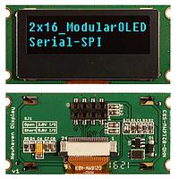Newhaven Display NHD-0216MW-SB3 ຈໍ OLED OLED 2 X 16 ຕົວອັກສອນ SPI ປະຕູ 2.54mm