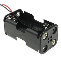 Eagle Plastic Devices 12BH350-GR ຄລິບແບດເຕີຣີ 4XAA 6" LEADS BLK