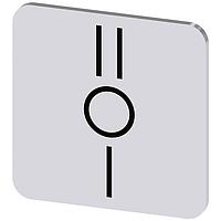 SIEMENS 3SU19000AF810QQ0 ປ້າຍປະກັບ, I O II ປ້າຍປະກັບຂຽນ, ສີເງິນ 22 X 22MM, ສັນຍາລັກ: I O II