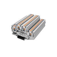 Amphenol Anytek APTD042SDGY00G ບລັອກຕິມເນີລບຣິກ DIN Rail APT 4mm2/2*2 Feed-through terminal block ຊັ້ນຄູ່, 1in-1out/ແຕ່ລະຊັ້ນ ສີເທົາ