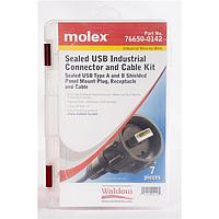 Molex 76650-0142 ຕູ້ສະຫນອງ USB ປະເພດ A / ປະເພດ B INDUST USB KIT