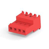 AMP Connectors - TE Connectivity 3-641241-4 ການປະກອບ Receptacle 04P MTA100 CONN ASSY ແດງ LF