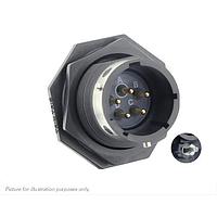 Eaton Souriau-Sunbank UTGX714D5PY32 ຮັບສິນຕ່າງໆ Jam nut receptacle ແລະກຣິບຢືດລົງ, ບໍ່ມີຫົວຄົງຫຼັງ, ມີ 5 ຕິດຕໍ່ PCB ຊາຍ, IP68/69K ໃນສະພາບບໍ່ໄດ້ຕິດກັນ, ການກຳນົດກະແຈ Y