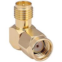 Linx Technologies - TE Connectivity CONREVSMA010-G ຕົວແປ RF - ໃນຊຸດ RP-SMA ຜູ້ຊາຍ ເປັນ RP-SMA ຜູ້ຍິງ ມຸມຂວາ Adaptor