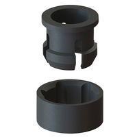 Essentra Components LEDCR-104 ຄລິບແລະແຫຼວຕິດ LED LED Clip & Ring, ສີດຳ, T-1 LED