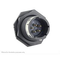 Eaton Souriau-Sunbank UTGX714D5PW ຮອບຮອງ Jam nut receptacle, ບໍ່ມີ backshell, ມີ 5 ຂໍ້ຕິດຊາຍ PCB ຊາຍ, IP68/69K ໃນສະພາບບໍ່ໄດ້ຕໍ່ກັນ, keying W