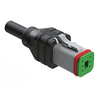 Amphenol SINE Systems AT06GY-6S-N-TPE-M4 ການປະສົມສາຍຄວາມຍາວ 4 ເມັດ ປຸ່ມຕໍ່ສອງສະຖານະ 6 ຕຳແໜ່ງ ແບບ Single Ended ສາຍຄວາມຍາວ Single-Ended Molded Cable Assembly ຜະລິດຈາກ TPE ສີດຳ ໃຊ້ຕົວເຊື່ອມ AT06-6S