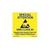 Desco 06731 ປ້າຍ ESD ລະດັບ 0A ການຕິດຢ່າງຖືກຖານ 2X2"