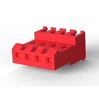 AMP Connectors - TE Connectivity 640601-4 ຮູງຮັບ Receptacle Housing FEED THRU WO TAB 4P L.R. ແດງ 22 AWG