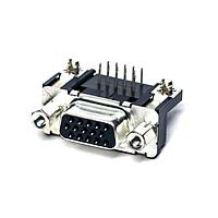 JAE Electronics D02-M15SAG-23L9E ຕົວເຊື່ອມຕໍ່ High Density D-Sub 15P Rcpt R/A