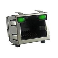 Amphenol Commercial Products RJCSE-5385-01 ຕົວເຊື່ອມຕໍ່ແບບແມດຈຸນ / ຕົວເຊື່ອມຕໍ່ Ethernet RJ45; 8 ຂໍ້ຕິດຕໍ່; sh RA TH; SMT ມີໄຟ LED