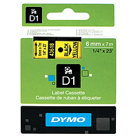 DYMO S0720790 Labelmanager D1 ເທບສີດຳ/ເຫຼືອງ (6mm x 7m)