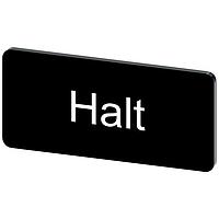 SIEMENS 3SU19000AC160AK0 ປ້າຍປະກັບ, ປ້າຍປະກັບ INSCR. HALT, ສີດຳ 12.5 X 27MM, HALT