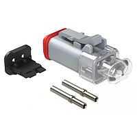 Amphenol SINE Systems AT06-2S-LED12K1 ຊຸດປລັກ 2 ທາງ 2Way Kit LED12V Contacts & Wedge GRY