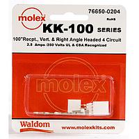Molex 76650-0204 ຊຸດຕໍ່ຕໍ່ KK-100 Connector Kit V & RA Hdr Rec 4Ckt
