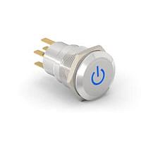 Alcoswitch - TE Connectivity 6-2213766-0 ປຸ່ມກົດສະຫນອງ AV19 DPM 0.4VA ໄຟ LED ສີຟ້າ 24V