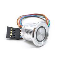 E-Switch PZ4M2CRRW150 ປຸ່ມກົດ Piezo ANTI-VANDAL, 1A 24VDC, SPST Off-(On), ຕິດຕັ້ງບົດ Panel, ສາຍສູ່ດ້ານໜ້າ 150mm ມີຕົວເຊື່ອມ