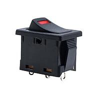 E-Switch R1966ABLKBLKESRED ສະຫນັບສະຫນູນ Rocker SPST ປິດ-ເປີດ SLDR 15A