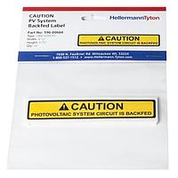 HellermannTyton 596-00666 ປ້າຍແຈ້ງພວມ CAUTION PV SYS BACKFED 10/PK