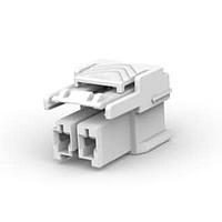 AMP Connectors - TE Connectivity 2-2232265-1 ຮອງສະໜອງສາຍແລະຮອງສາຍ PTL 1X2 PLUG HSG HOT WIRE KEY B NAT