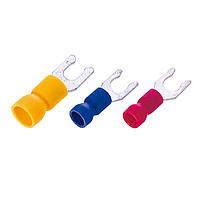 KS Terminals LSVE5-3.7 ກະແຈລອກກັນ Spade Vinyl, ກະແຈລອກກັນ Easy Entry Spade, 12-10 AWG, #6