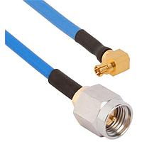 Amphenol SV Microwave FRSMPM-085-MSSMA-120 RF Cable Assemblies SMPM R/A F SMA Straight M 12"Cable