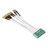 HUBER+SUHNER MF53/1x8A_21MXP/21SMA/152 ການປະກອບສາຍ RF Multicoax breakout, 1x8, ແຈັກ MXP (ຜູ້ຍິງ) ໄປຫາ ແຈັກ SMA (ຜູ້ຍິງ), 152mm