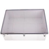 Bud Industries PTQ-11077-C ກະຕ່າກະທົບ PC+10% Fiberglass ທີ່ມີອັດຕາ NEMA/IP ມີການລຶບສ່ວນເຫຼັກສະຕີນ (15.8 X 23.6 X 7.1 ນິ້ວ)