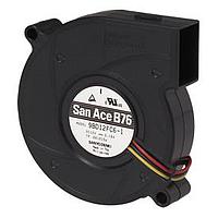 Sanyo Denki 9BD12HD6-1 ພັກລະບົບ DC Blower, 76x20mm, 12VDC, Locked Rotor Sensor
