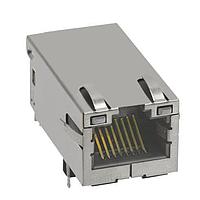 TRP Connector 2250662-1 ຕົວເຊື່ອມ MagJack RJ45,1X1,10G,4PPOE 600mA,TAB UP,GY/GY,WAVE SOLDER