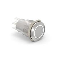 Alcoswitch - TE Connectivity 6-2213764-3 ປຸ່ມກົດສະຫນອງ AV19 DPL 5A FIX RING LED ຂາວ 24V