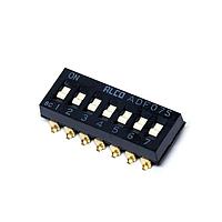 AMP Connectors - TE Connectivity ADF07S04 ສະຫນັບ DIP SWITCH DIP SPST FLUSH 7POS SMD
