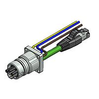 Amphenol CONEC 57-03044 ເຄື່ອງສາຍ Ethernet / ເຄື່ອງສາຍເຄືອກຕ່າງໆ ENP-17-1-FSPBU2PEDST4-V5-45S-RS8.33-0,5/0,5/G6/150/034
