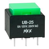 NKK Switches UB25SKW03N-F ປຸ່ມກົດສະຫນອງ ON(ON) ແບບສີ່ແຂນ ຂາ PC ປຸ່ມສີຂຽວ 6A