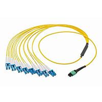 Molex 1062836381 ການປະກອບສາຍເສັ້ນແສງ Fiber Optic Cable Assemblies QSFP-DD MPO-to-(8) LCD Uni JMPR ASSY 9/125um 3mm Single 16 Fiber 3.0m Yellow