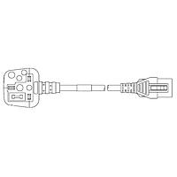 Volex VL-1736-24-200 ສາຍພະລັງງານ AC ລະດັບໂຮງໝໍ 13A/250V BRITSH HOSP 6FT 4IN (1.9m) ສີດຳ