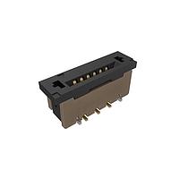 Amphenol FCI SFW6S-2STMAE1LF Board Mount 1.00mm Flex Connector, SFW Straight series, 6 Position, Top Entry Surface Mount, ZIF, Gold plating with Mount Plate