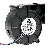 Delta Electronics, Inc. BFB0712L-A ພັດລົມ DC Blower, 75.7x75.7x25mm, 12VDC, Ball Bearing, Lead Wires, Locked Rotor Sensor