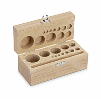 KERN 354-450-200 ກະຕ່າໄມ້ສໍາລັບຊຸດນ້ຳໜັກ (ຮູບສະເລີມ/ກະທົບ, 1 g - 500 g)