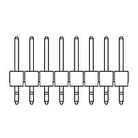 Amphenol Commercial Products G800W300018EU ຫົວກວດ & ກອງສາຍສົດ Pin Header 2.54mm Pitch STR DIP,1x8Pin,FULL G/F,NY6T,6.1mm*2.5mm*3.0mm,ສີ-ດຳ,BAG