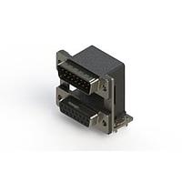 EDAC 663-015-264-03C ຕູ້ສະຫນອງ Dual Port D-Sub ມຸມຂວາ ຕູ້ສະຫນອງ Dual Port D-Sub