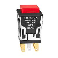 NKK Switches LB25SKG01-C ປຸ່ມກົດສະຫນອງ ON-(ON) ຝາສີແດງສີສີ່ຫຼັກ