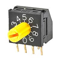 NKK Switches FR01KC10H-06XL ສະຫນັບສະຫນູນການຫຼຽນສະຖານະ 10 POS COMP PLASTIC SHAFT RA PC .2 SPAC